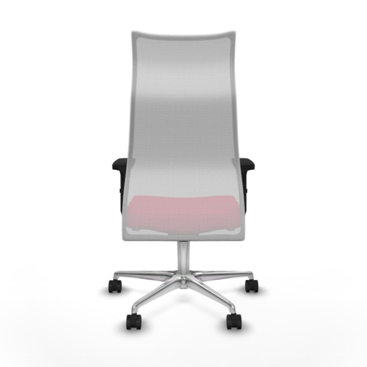 Albacete malla sincro malla blanca bali rojo brazos 2D base aluminio ruedas 65 mm nailon