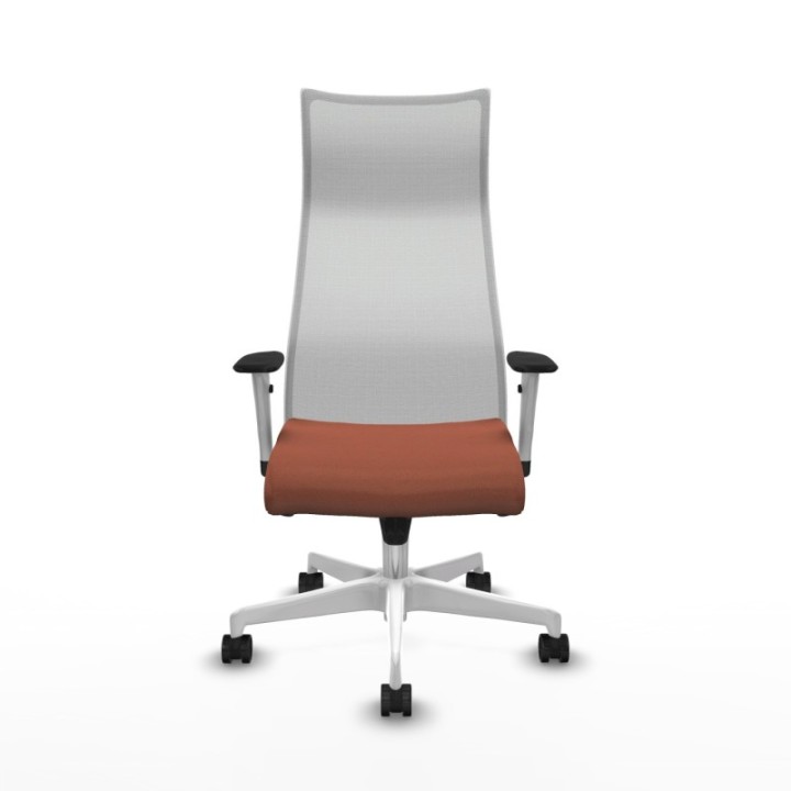 Albacete malla sincro malla blanca bali marrón brazos blancos base blanca ruedas 65 mm nailon