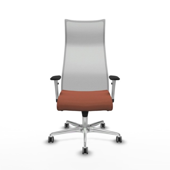 Albacete malla sincro malla blanca bali marrón brazos blancos base aluminio ruedas 65mm engomadas