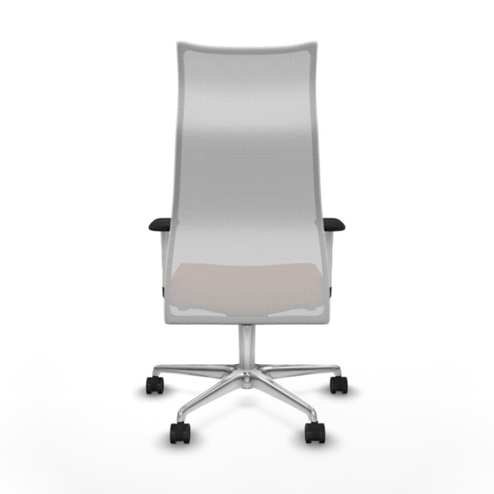 Albacete malla sincro malla blanca bali marrón brazos blancos base aluminio ruedas 65 mm nailon