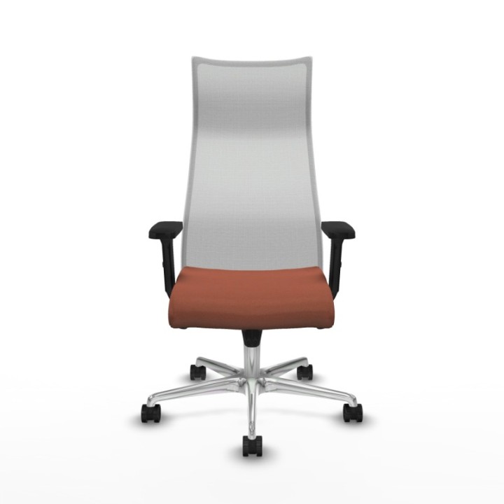 Albacete malla sincro malla blanca bali marrón brazos 2D base aluminio ruedas 65 mm nailon