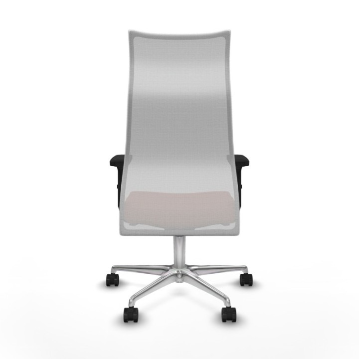 Albacete malla sincro malla blanca bali marrón brazos 2D base aluminio ruedas 65 mm nailon