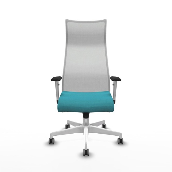 Albacete malla sincro malla blanca bali turquesa brazos blancos base blanca ruedas 65mm engomadas