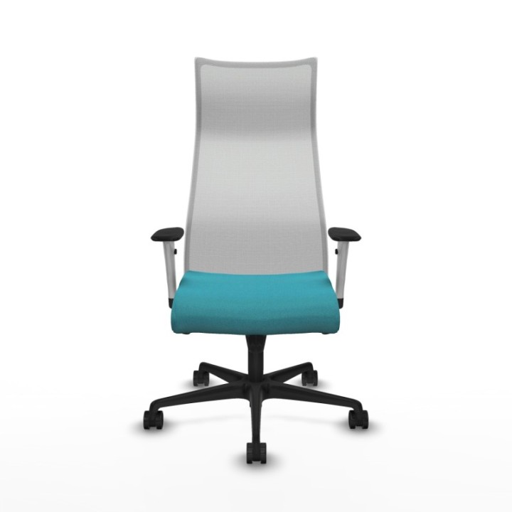 Albacete malla sincro malla blanca bali turquesa brazos blancos base nailon ruedas 65 mm nailon