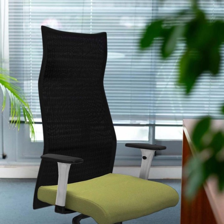 Albacete malla sincro malla blanca bali turquesa brazos blancos base nailon ruedas 65 mm nailon