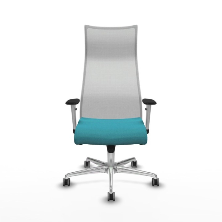 Albacete malla sincro malla blanca bali turquesa brazos blancos base aluminio ruedas 65mm engomadas