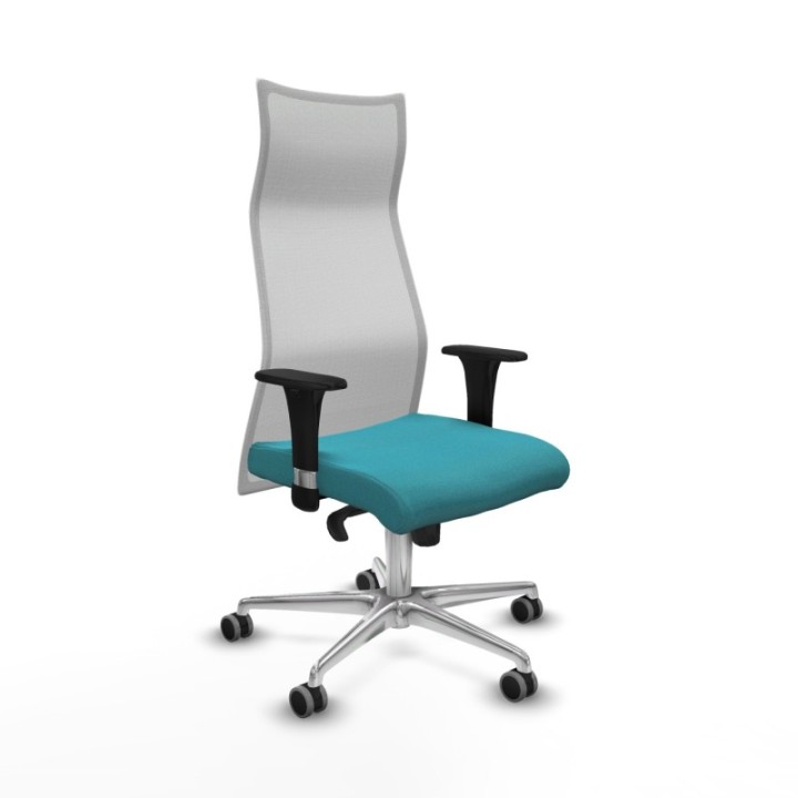 Albacete malla sincro malla blanca bali turquesa brazos 1D base aluminio ruedas 65mm engomadas
