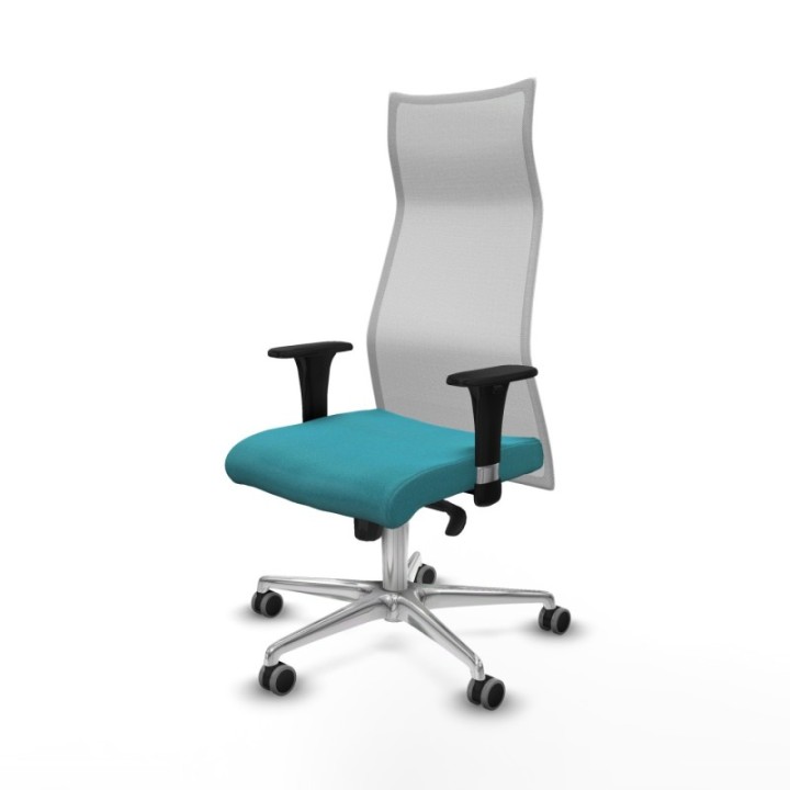 Albacete malla sincro malla blanca bali turquesa brazos 1D base aluminio ruedas 65mm engomadas