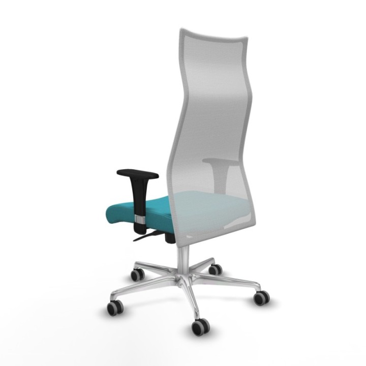 Albacete malla sincro malla blanca bali turquesa brazos 1D base aluminio ruedas 65mm engomadas