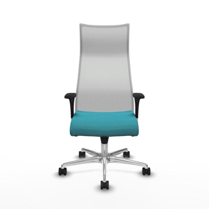 Albacete malla sincro malla blanca bali turquesa brazos 1D base aluminio ruedas 65 mm nailon