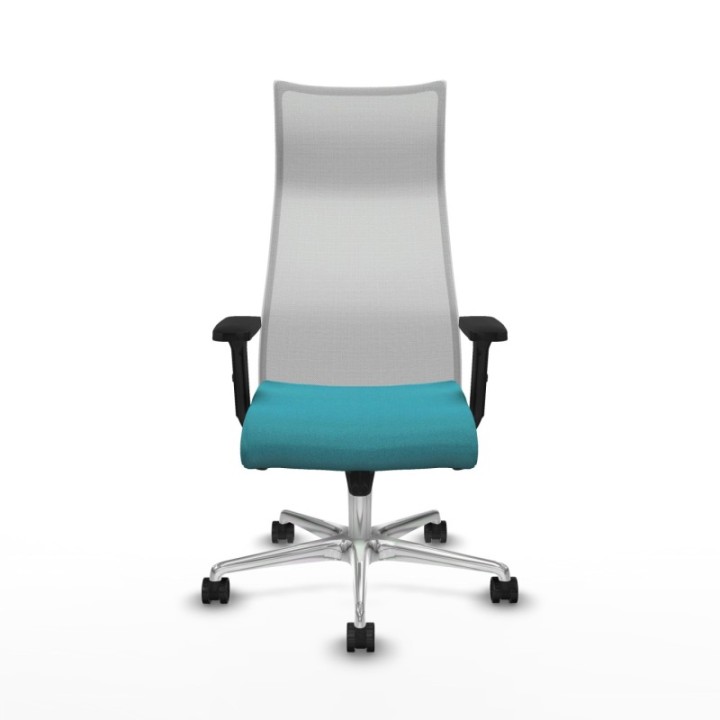 Albacete malla sincro malla blanca bali turquesa brazos 2D base aluminio ruedas 65 mm nailon