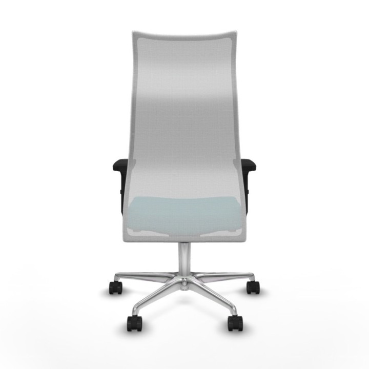 Albacete malla sincro malla blanca bali turquesa brazos 2D base aluminio ruedas 65 mm nailon