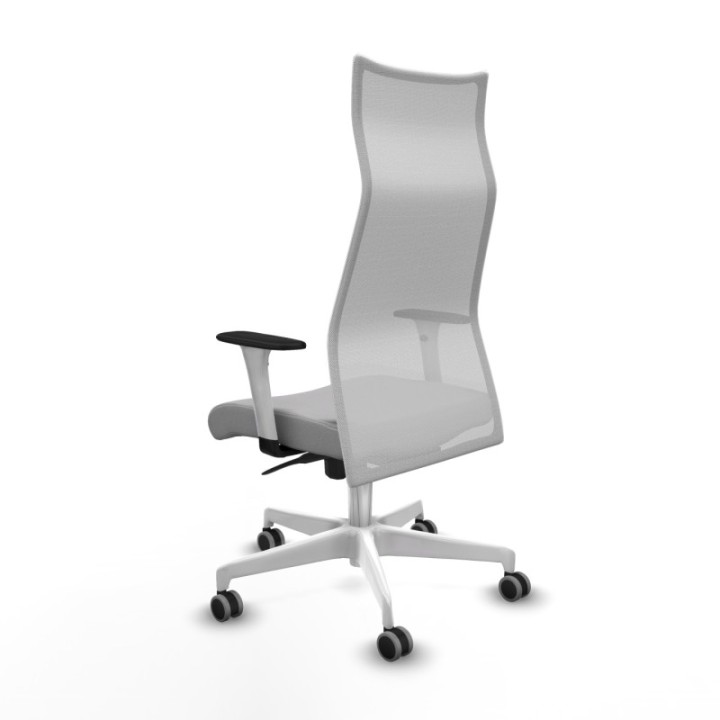 Albacete malla sincro malla blanca bali gris claro brazos blancos base blanca ruedas 65mm engomadas