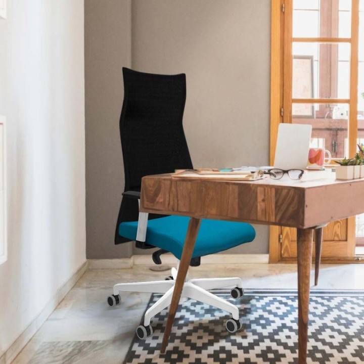 Albacete malla sincro malla blanca bali gris claro brazos blancos base blanca ruedas 65mm engomadas