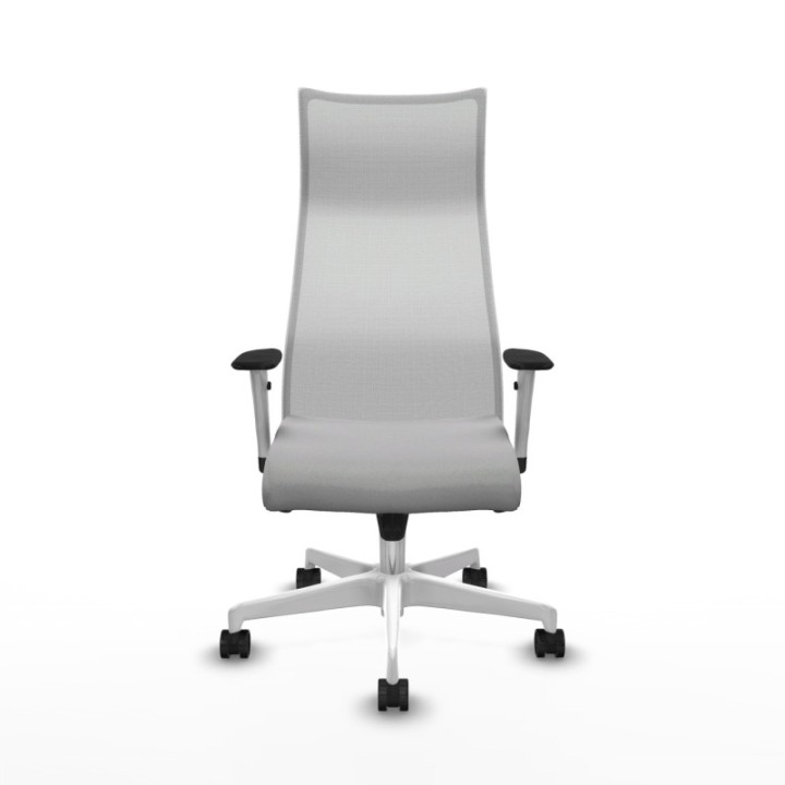 Albacete malla sincro malla blanca bali gris claro brazos blancos base blanca ruedas 65 mm nailon