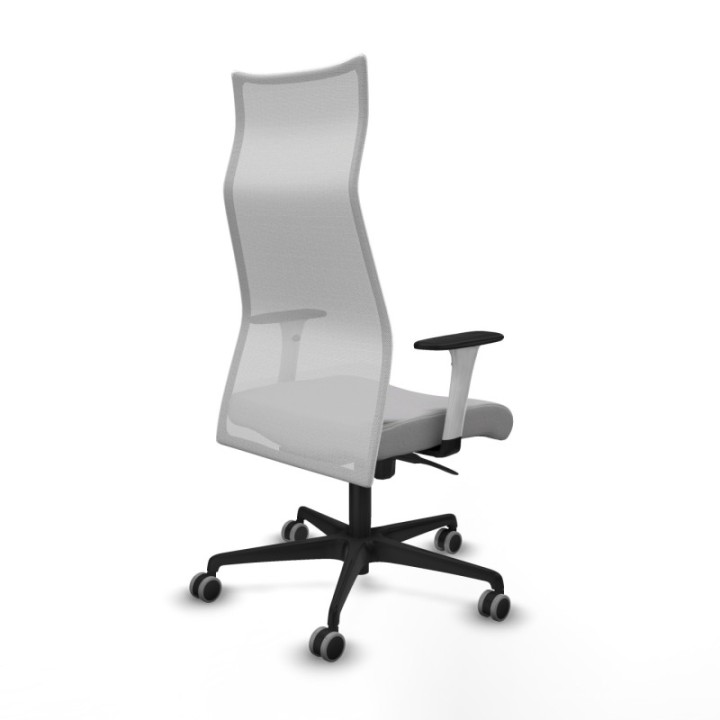 Albacete malla sincro malla blanca bali gris claro brazos blancos base nailon ruedas 65mm engomadas