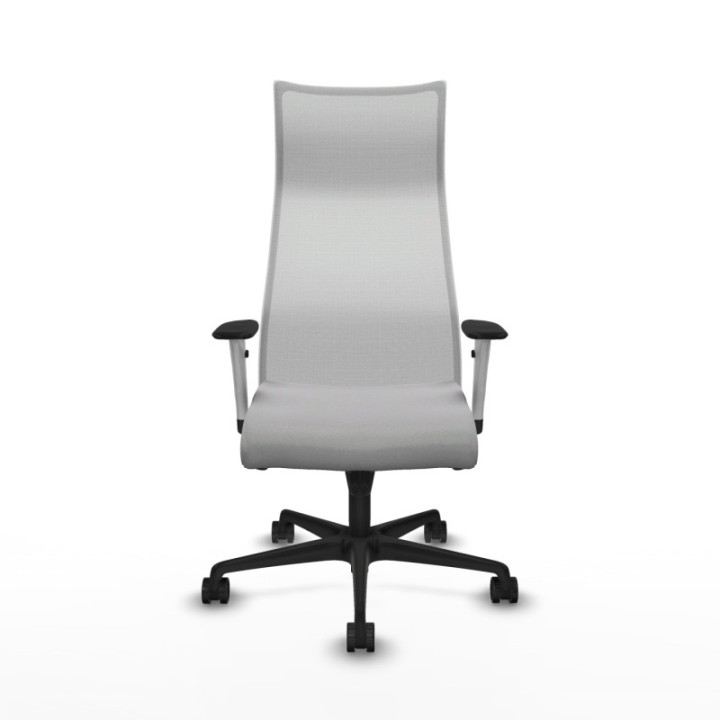 Albacete malla sincro malla blanca bali gris claro brazos blancos base nailon ruedas 65 mm nailon