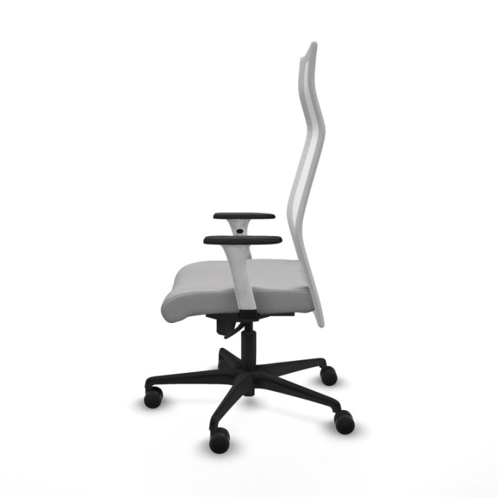 Albacete malla sincro malla blanca bali gris claro brazos blancos base nailon ruedas 65 mm nailon