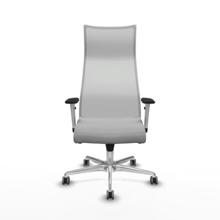 Albacete malla sincro malla blanca bali gris claro brazos blancos base aluminio ruedas 65mm engomadas