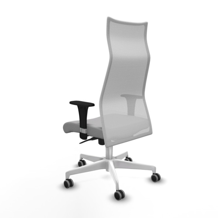 Albacete malla sincro malla blanca bali gris claro brazos 1D base blanca ruedas 65mm engomadas