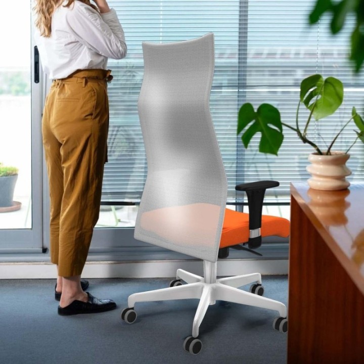 Albacete malla sincro malla blanca bali gris claro brazos 1D base blanca ruedas 65mm engomadas