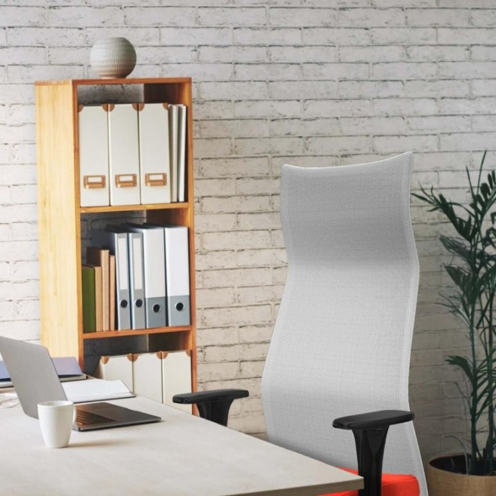 Albacete malla sincro malla blanca bali gris claro brazos 1D base blanca ruedas 65 mm nailon