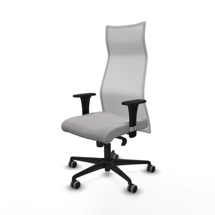 Albacete malla sincro malla blanca bali gris claro brazos 1D base nailon ruedas 65mm engomadas