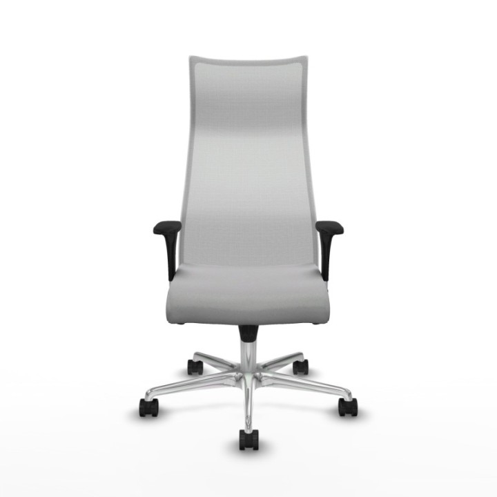 Albacete malla sincro malla blanca bali gris claro brazos 1D base aluminio ruedas 65 mm nailon