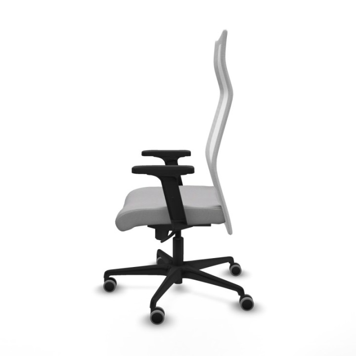 Albacete malla sincro malla blanca bali gris claro brazos 2D base nailon ruedas 65mm engomadas