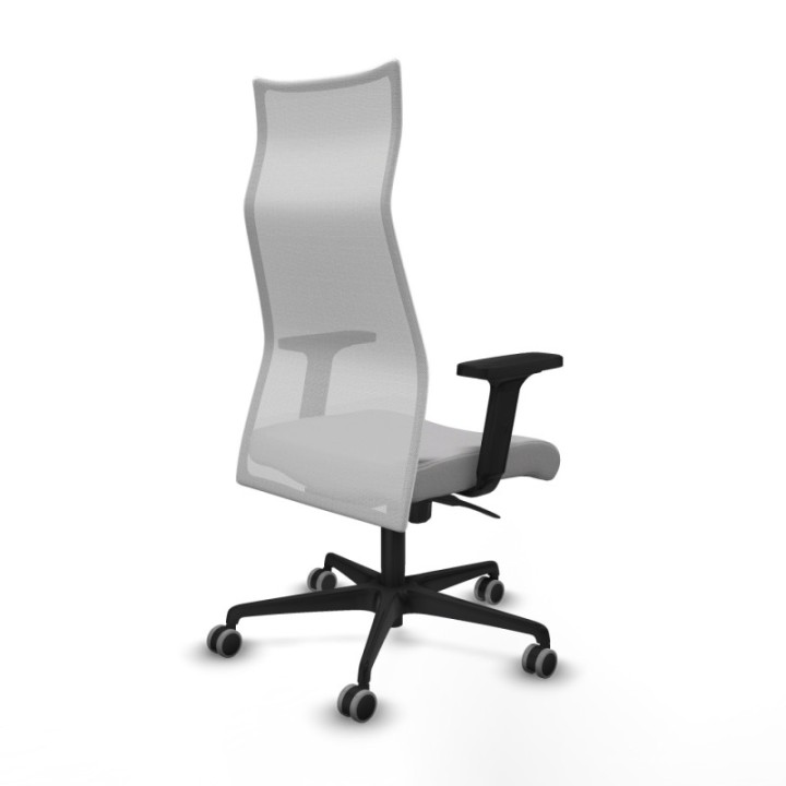 Albacete malla sincro malla blanca bali gris claro brazos 2D base nailon ruedas 65mm engomadas