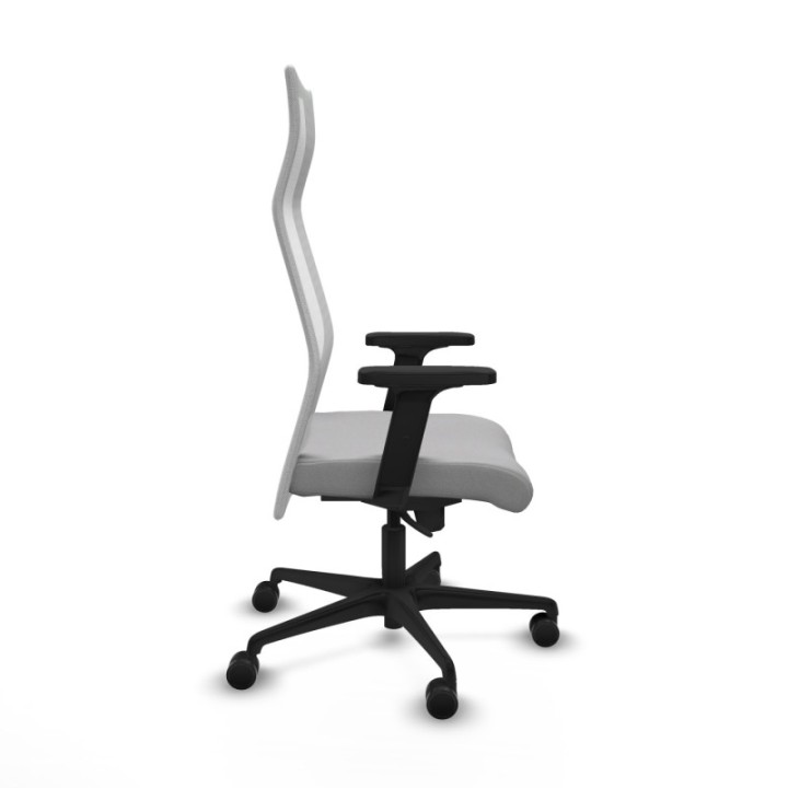 Albacete malla sincro malla blanca bali gris claro brazos 2D base nailon ruedas 65 mm nailon