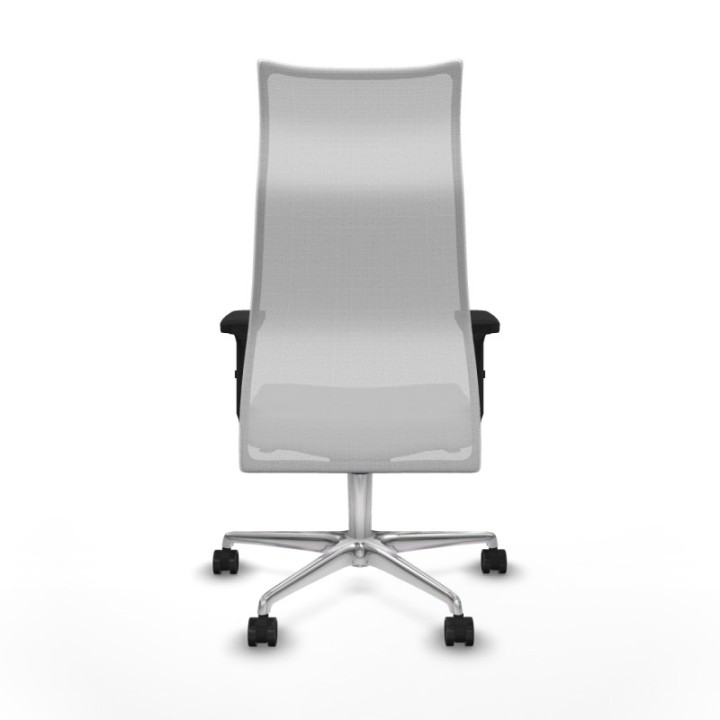 Albacete malla sincro malla blanca bali gris claro brazos 2D base aluminio ruedas 65 mm nailon