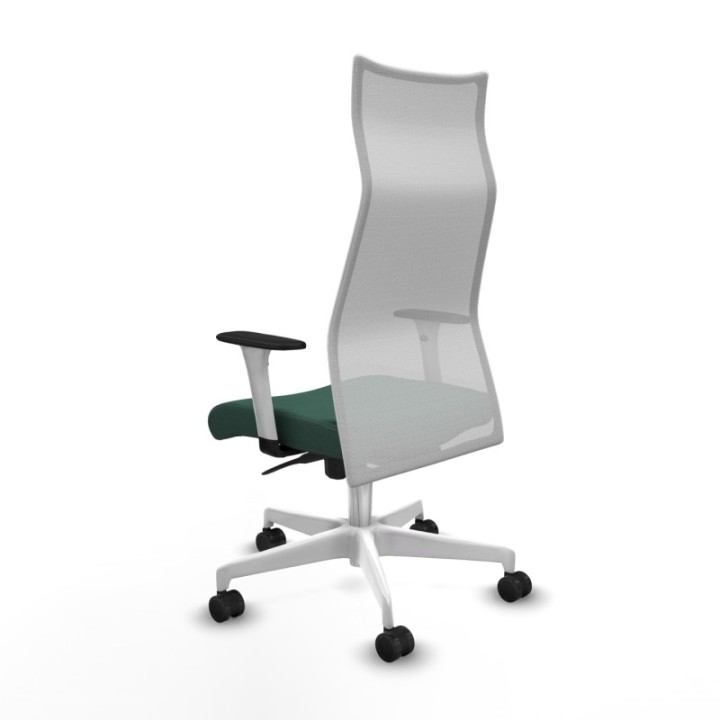 Albacete malla sincro malla blanca bali verde botella brazos blancos base blanca ruedas 65 mm nailon