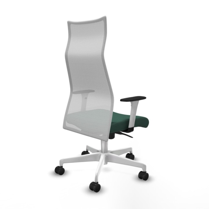 Albacete malla sincro malla blanca bali verde botella brazos blancos base blanca ruedas 65 mm nailon