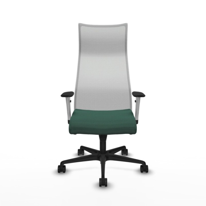 Albacete malla sincro malla blanca bali verde botella brazos blancos base nailon ruedas 65 mm nailon