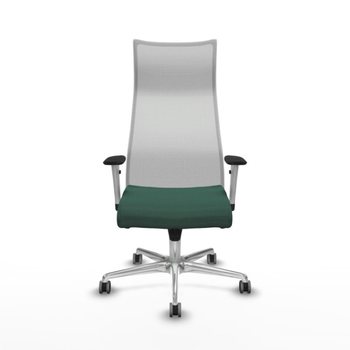 Albacete malla sincro malla blanca bali verde botella brazos blancos base aluminio ruedas 65mm engomadas