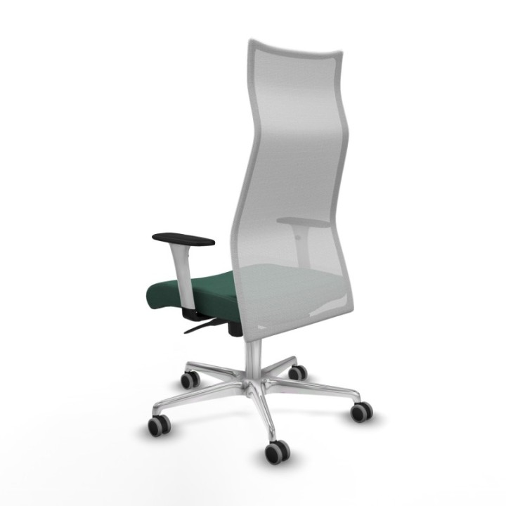 Albacete malla sincro malla blanca bali verde botella brazos blancos base aluminio ruedas 65mm engomadas