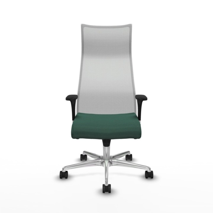 Albacete malla sincro malla blanca bali verde botella brazos 1D base aluminio ruedas 65 mm nailon