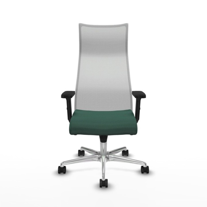 Albacete malla sincro malla blanca bali verde botella brazos 2D base aluminio ruedas 65 mm nailon