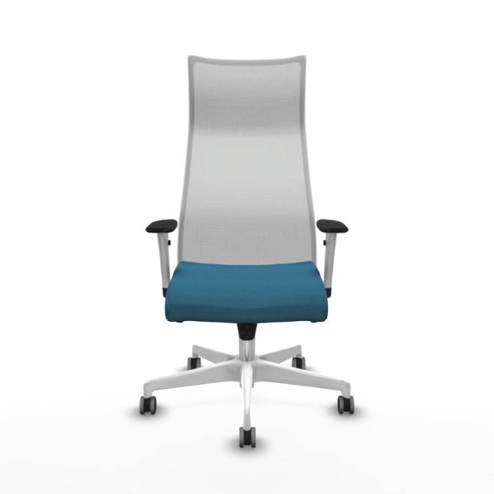 Albacete malla sincro malla blanca bali verde petroleo brazos blancos base blanca ruedas 65mm engomadas