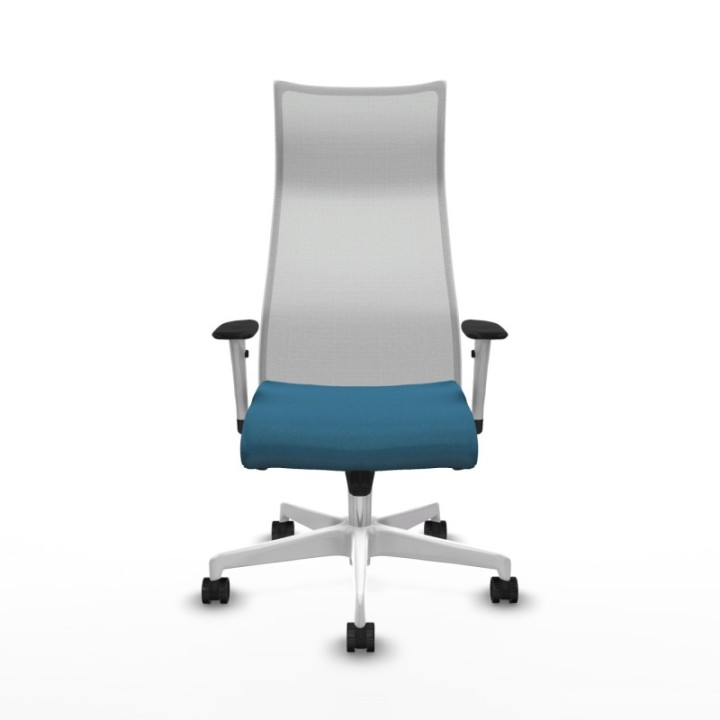 Albacete malla sincro malla blanca bali verde petroleo brazos blancos base blanca ruedas 65 mm nailon