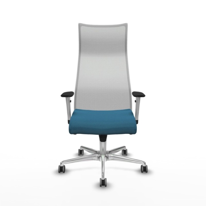 Albacete malla sincro malla blanca bali verde petroleo brazos blancos base aluminio ruedas 65mm engomadas