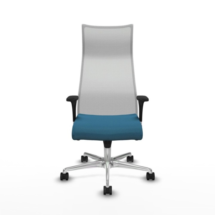 Albacete malla sincro malla blanca bali verde petroleo brazos 1D base aluminio ruedas 65 mm nailon