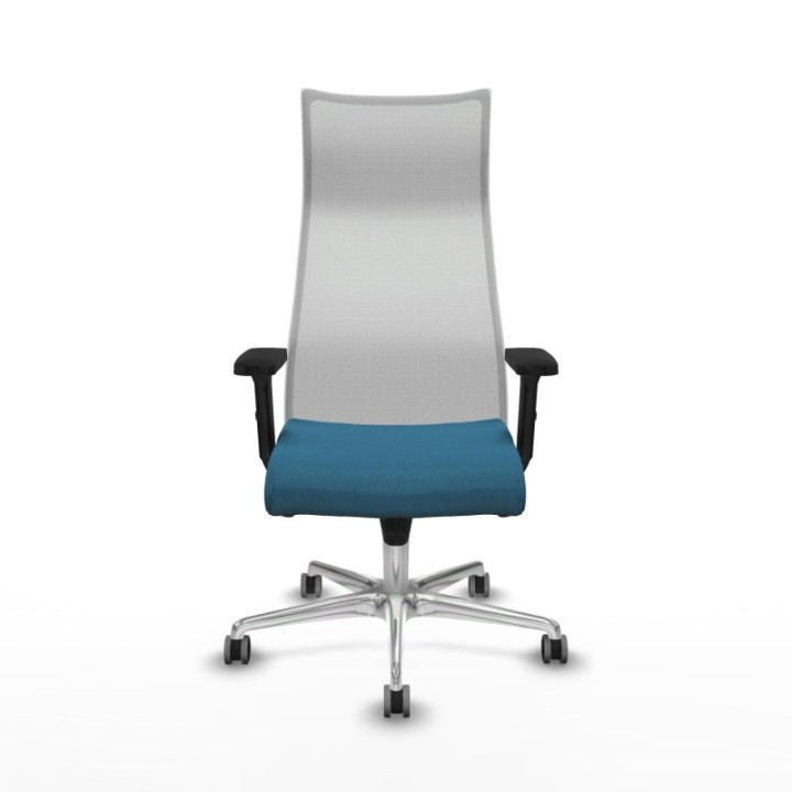 Albacete malla sincro malla blanca bali verde petroleo brazos 2D base aluminio ruedas 65mm engomadas