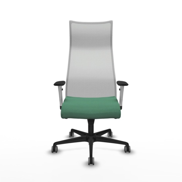 Albacete malla sincro malla blanca bali verde esmeralda brazos blancos base nailon ruedas 65mm engomadas