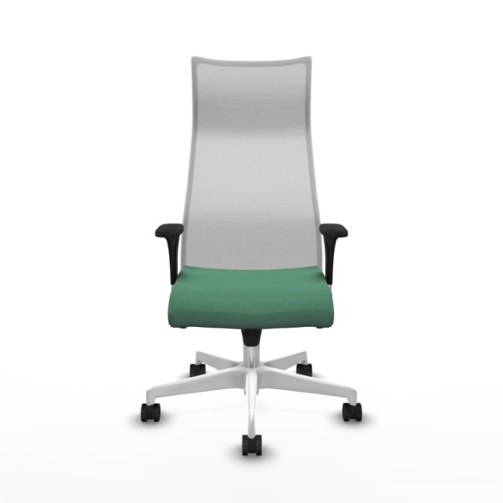 Albacete malla sincro malla blanca bali verde esmeralda brazos 1D base blanca ruedas 65 mm nailon