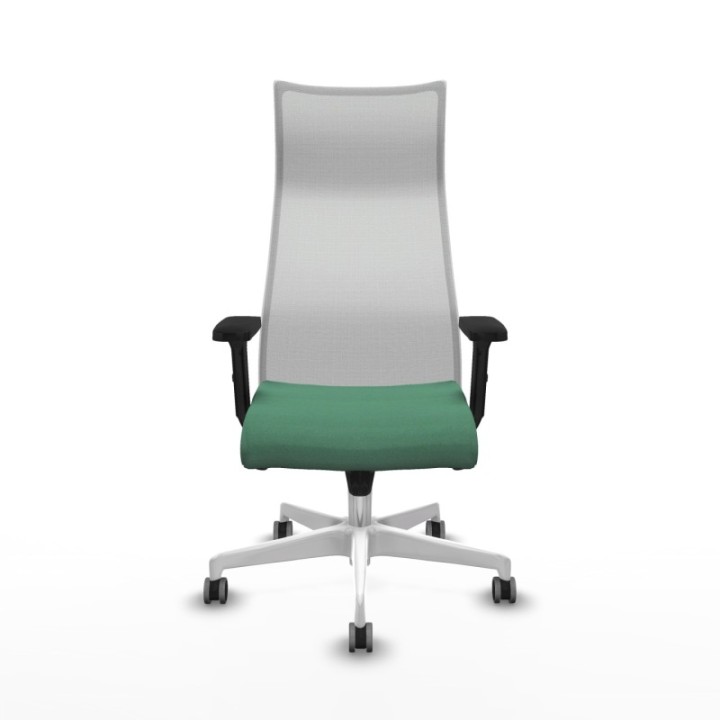 Albacete malla sincro malla blanca bali verde esmeralda brazos 2D base blanca ruedas 65mm engomadas