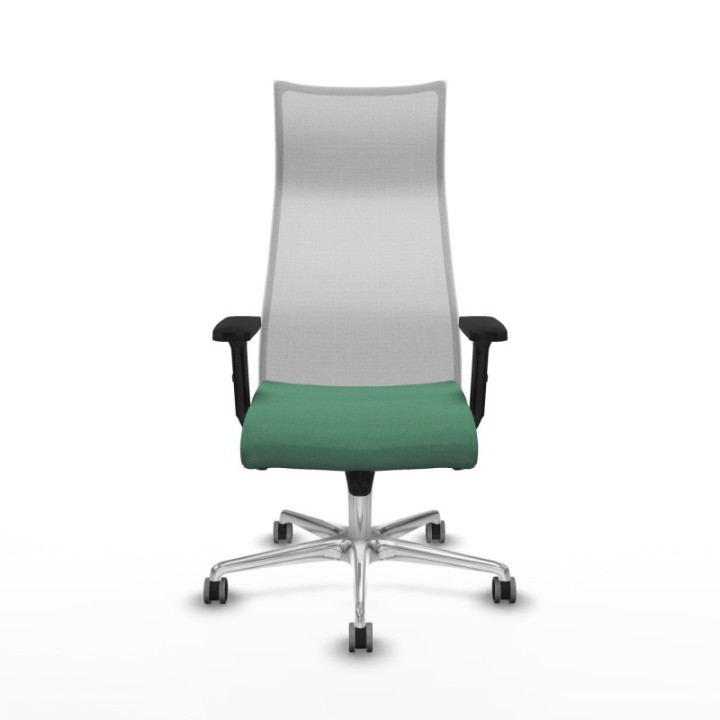 Albacete malla sincro malla blanca bali verde esmeralda brazos 2D base aluminio ruedas 65mm engomadas