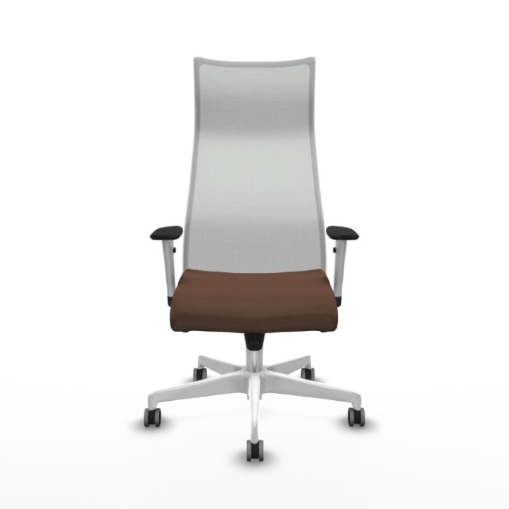 Albacete malla sincro malla blanca bali marrón oscuro brazos blancos base blanca ruedas 65mm engomadas