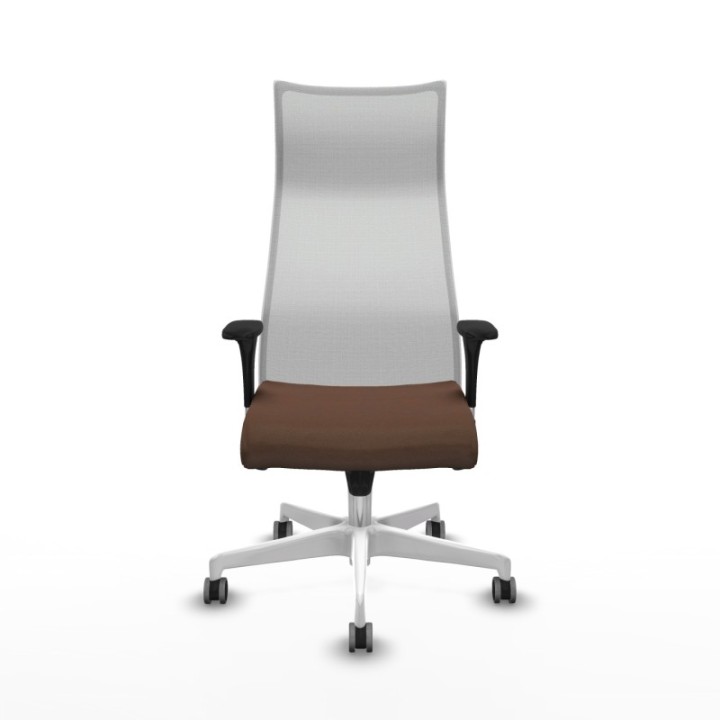 Albacete malla sincro malla blanca bali marrón oscuro brazos 1D base blanca ruedas 65mm engomadas